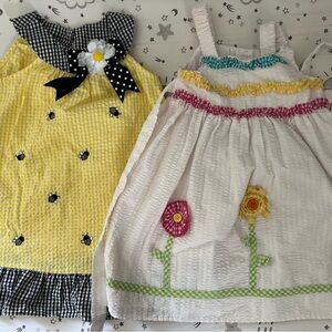 White Dress with Colorful Floral Accents